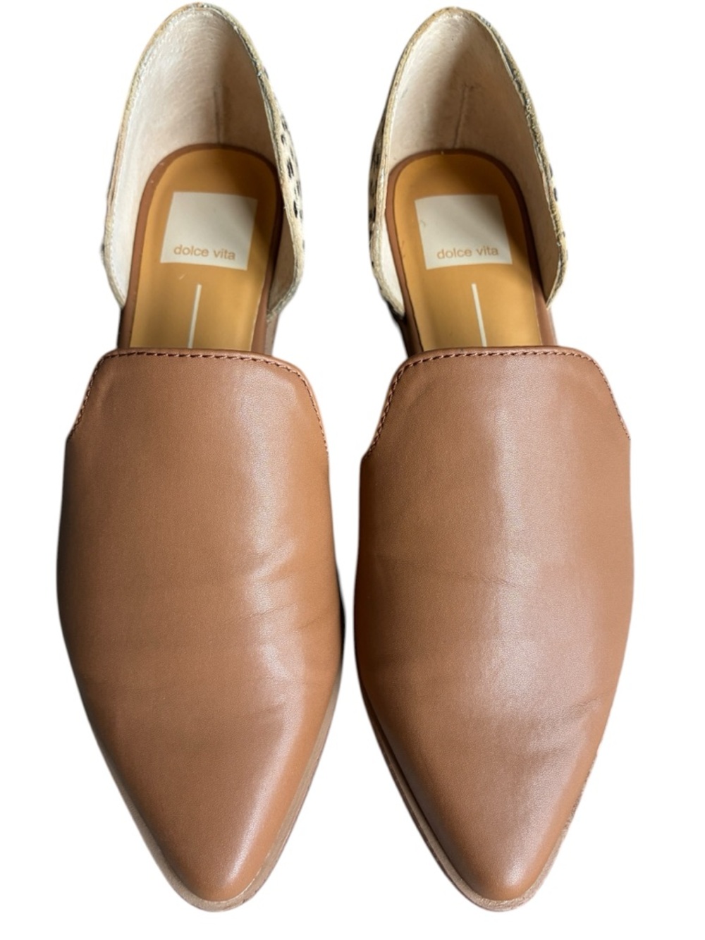 Dolce Vita Tan Mule Flats Pointed Toe Calf Hair Back Slip On 6.5 - Picture 9 of 9